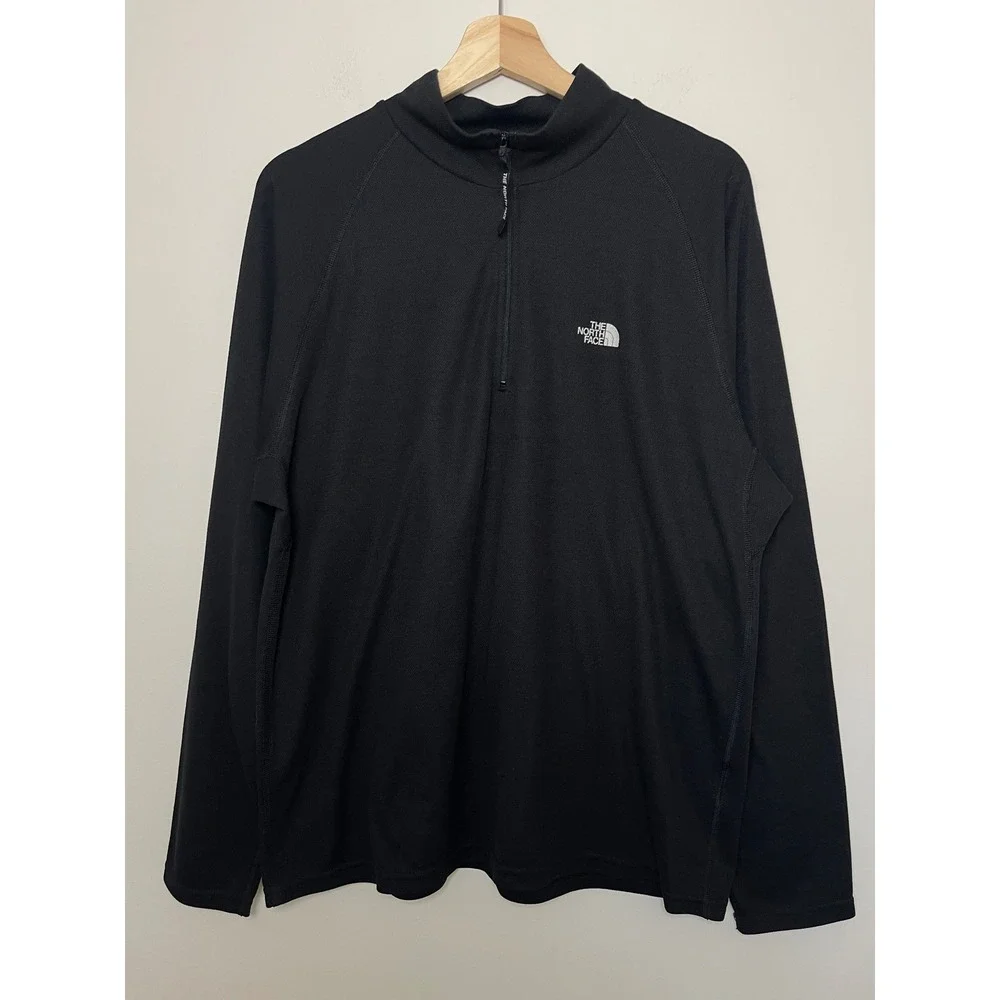 The North Face Mens L Black Quarter Zip Polartec Pullover Long Sleeve Shirt